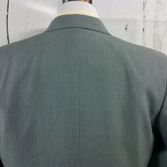 Merona 44R Gray Pinstripe Suit Blazer Sports Coat - Picture 5 of 8